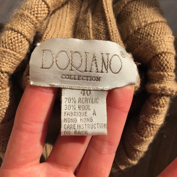 Vintage Brown Ribbed Turtleneck Wool Sweater - Picture 6 of 7